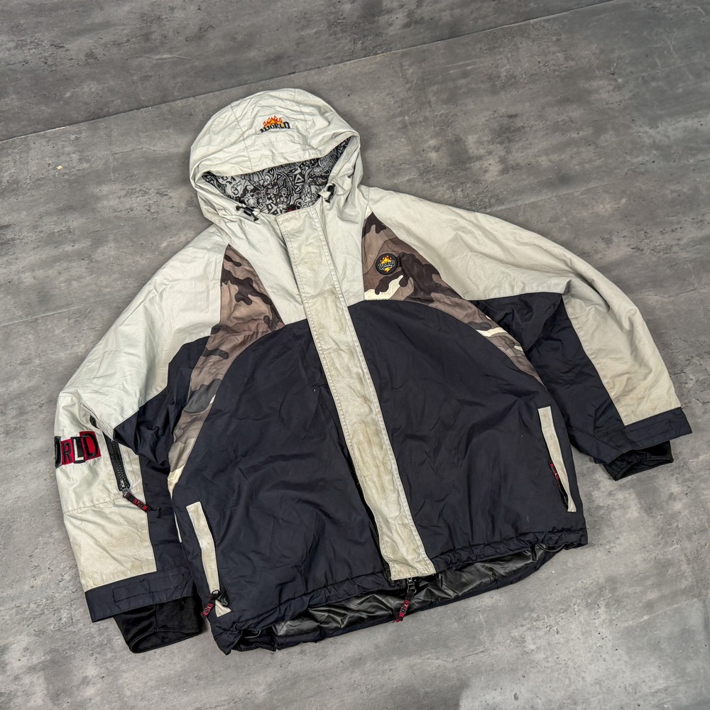 Vintage VTG Y2K 2000's 00's World Industries Camo Colorblock Snowboard Jacket